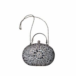 Elegant Silver Faux Rhinesone Evening Clutch